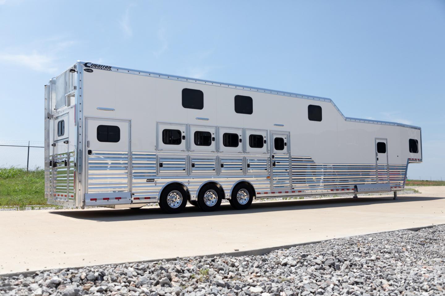 White 5 Horse Loft Trailer